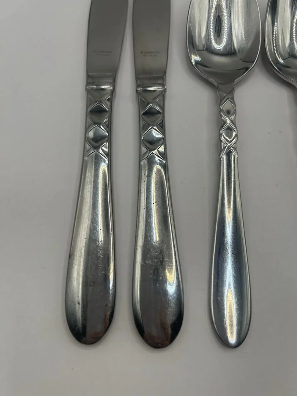 Gorham Ballet Ribbon Stainless Flatware 9 Pc Fork Spoon Knife Set Discontinued